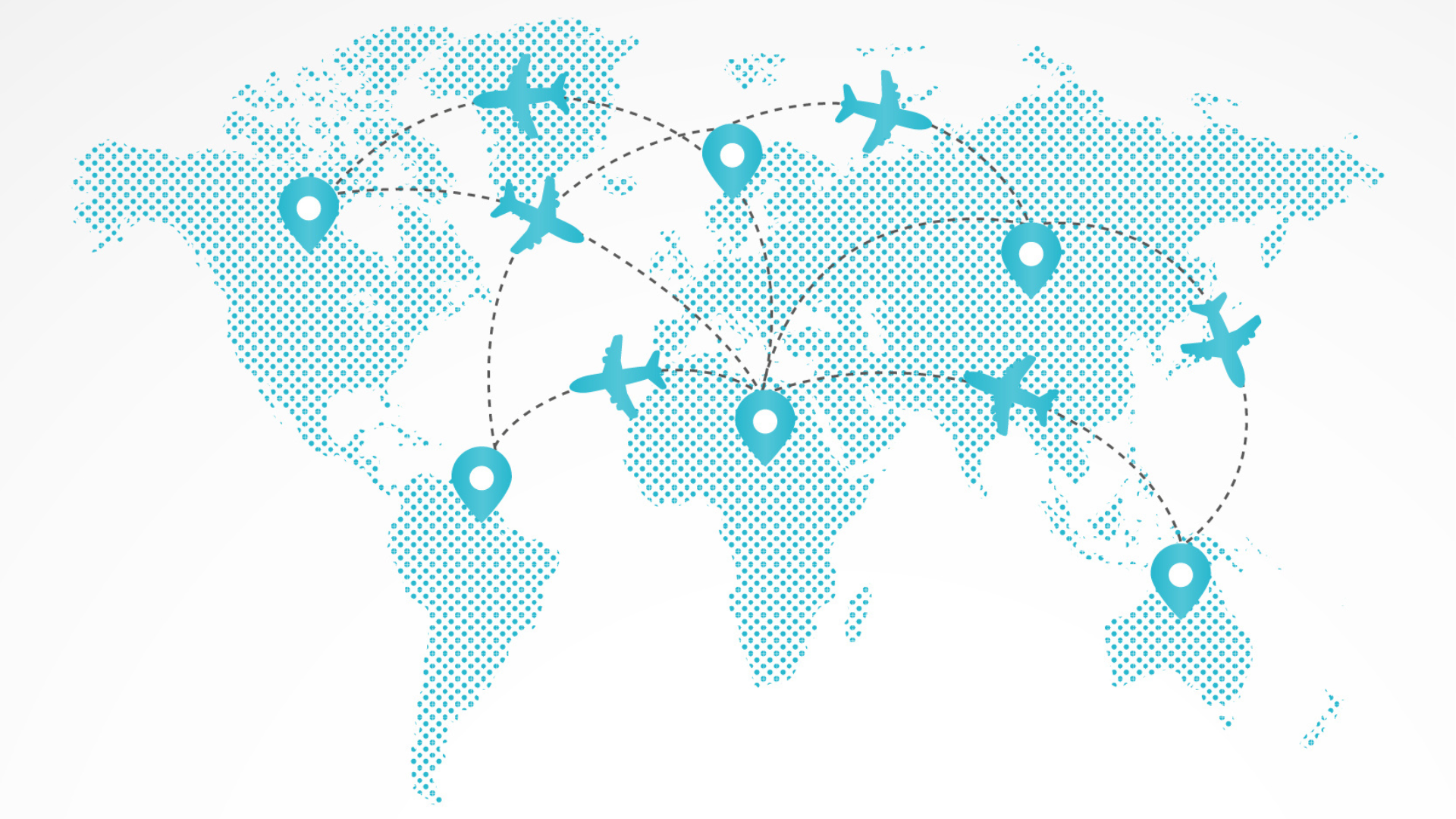 A picture of map representing flight tracking