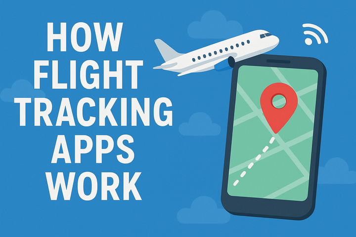 A feature image visualizing how flight tracking apps work