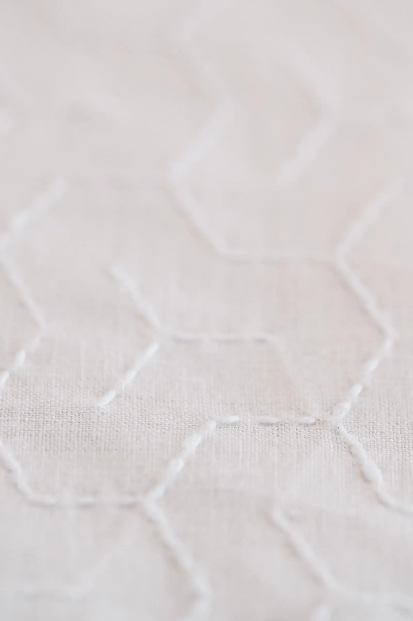 The bishamonkikkō sashiko pattern in white on white.