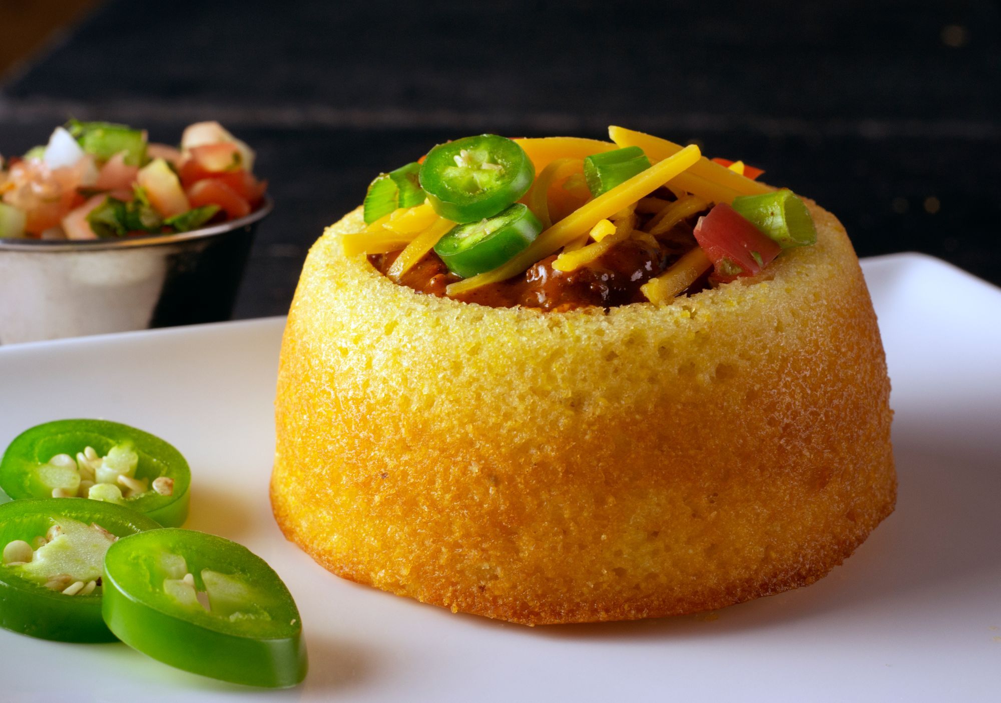 Classic Chili in a Cornbread Bowl