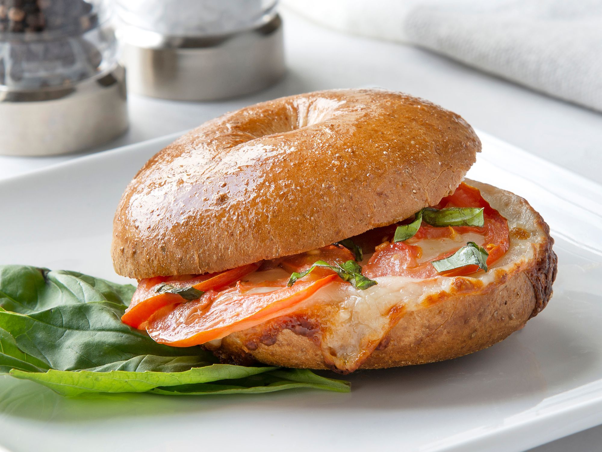Margherita Bagel with Roasted Tomatoes