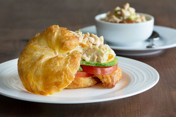 Chutney Chicken Salad Sandwich on a Croissant
