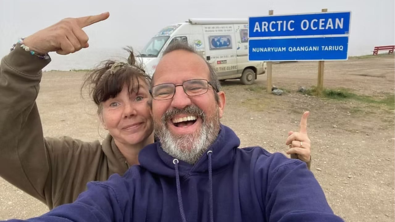 Chris and Marianne at the Arctic Ocean