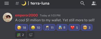 Emperor made $1M from Lunc 8.31.2022