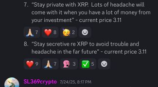 Vision log 1449 - Predictions for BTC Aug & Sept. BTC $1M. XRP will be a beast. Flip the switch isn't here yet. Blackrock will involve with XRP. XLM crashes is not what it seems. L1 coins. ETH 2026-2030. Shiba