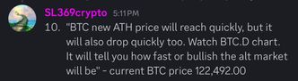 Vision log 1461 - BTC's top price for the cycle. Uptober for alts too. BTC new ATH price will reach quickly, but it will also drop quickly too. Watch BTC.D