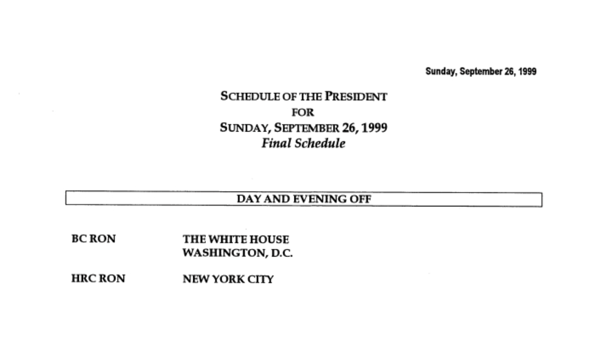 Both the President and the First Lady took the day and evening off.