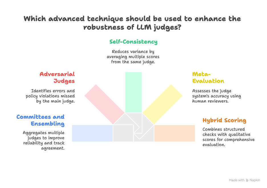 Techniques to enhance robustness of LLM judges