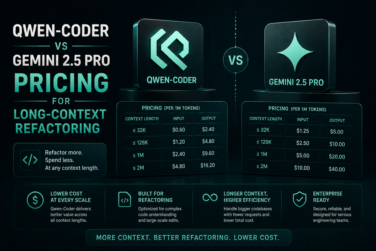 Qwen-Coder vs Gemini 2.5 Pro Pricing for Long-Context Refactoring