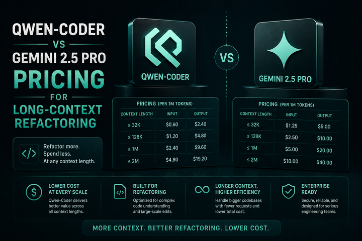 Qwen-Coder vs Gemini 2.5 Pro Pricing for Long-Context Refactoring