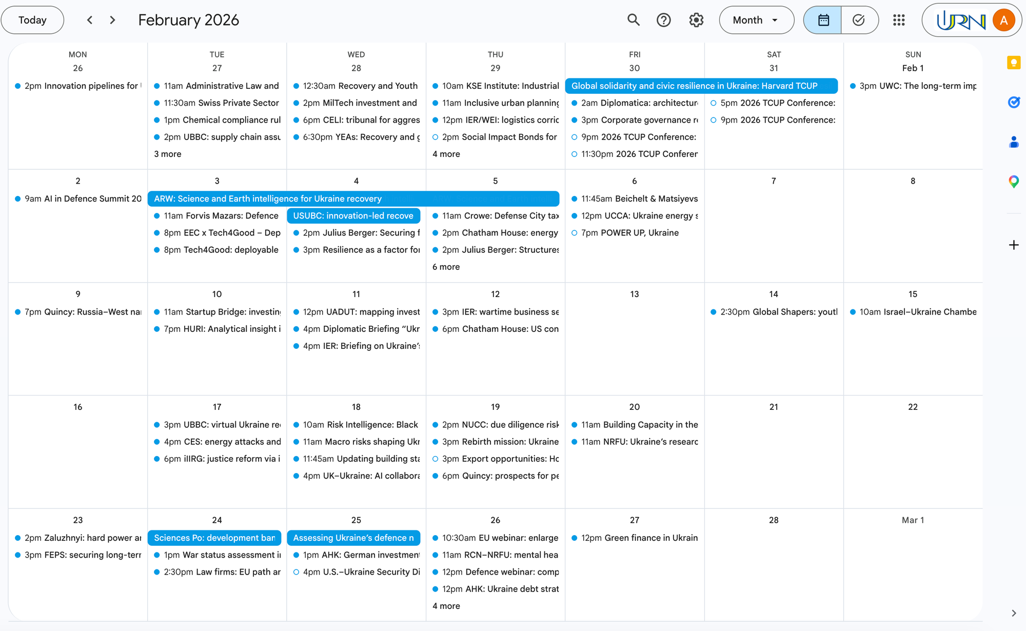 February 2026 — Primary Intelligence event calendar