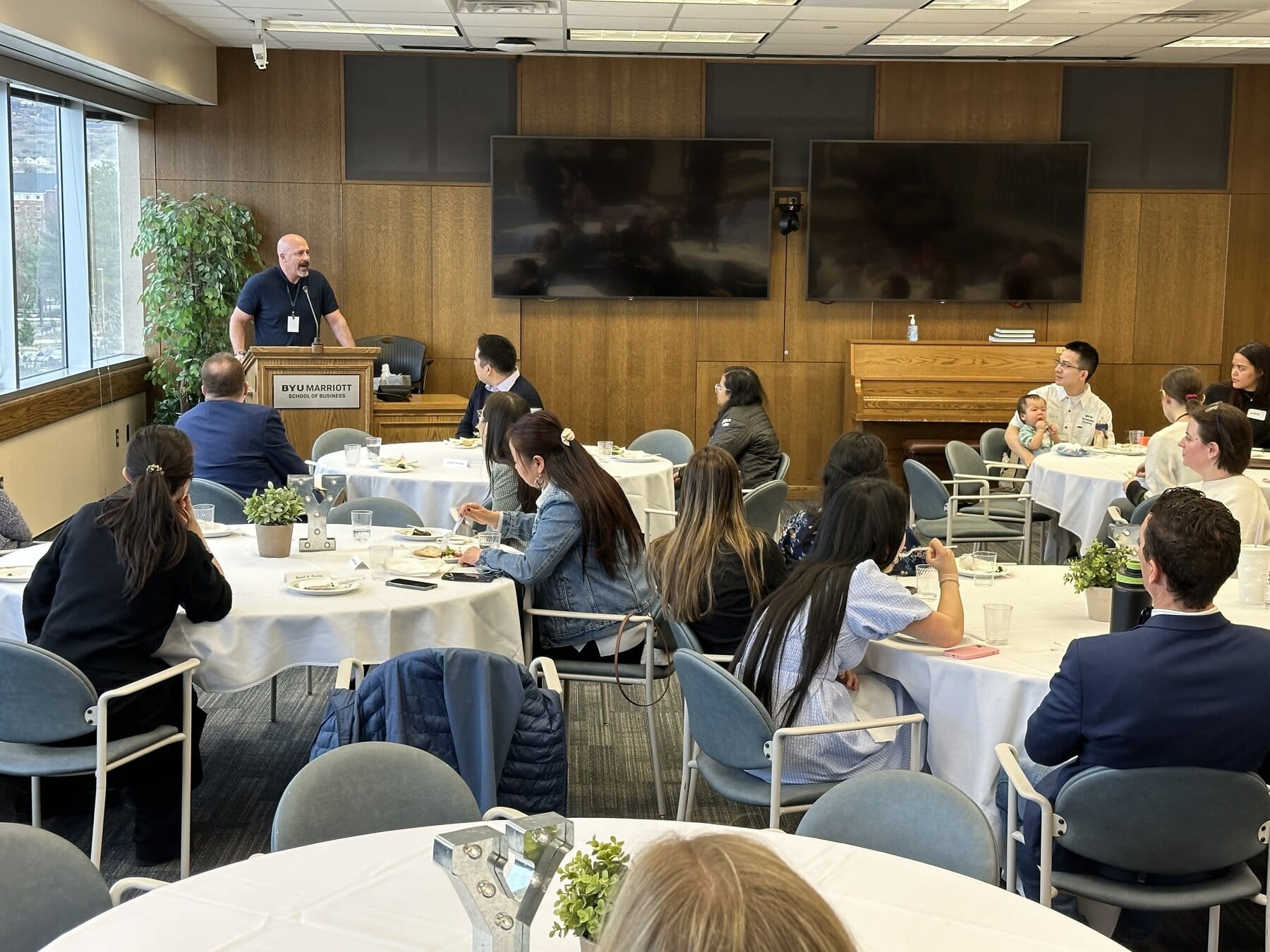 David presenting at BYU Marriott School of Business