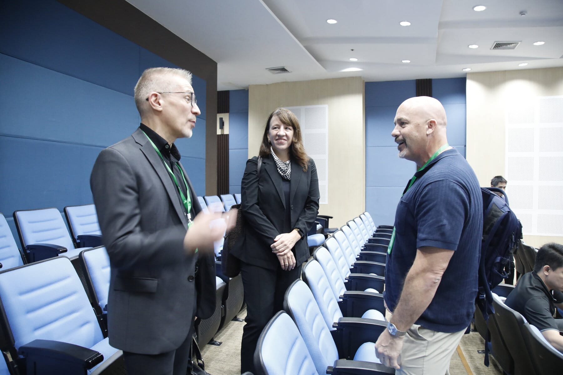 David in conversation at a conference