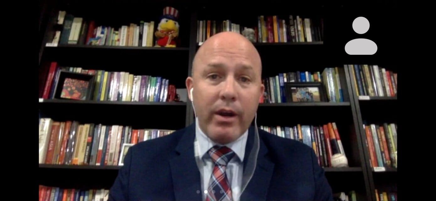 David Dayton on a video conference call