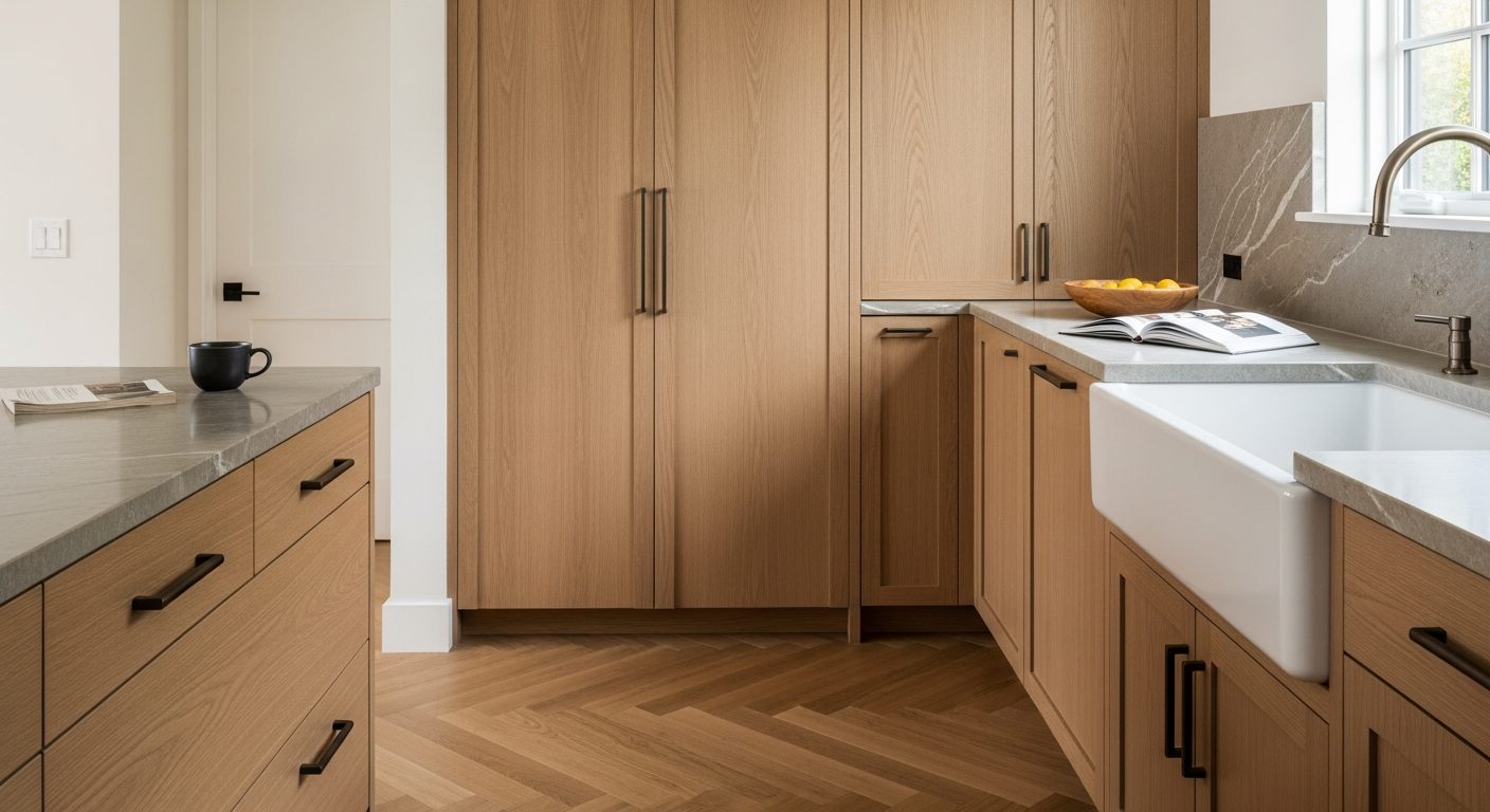 Kitchen Cabinet Styles in 2026: Rift-Cut Oak, Fluted Details, and Integrated Pulls