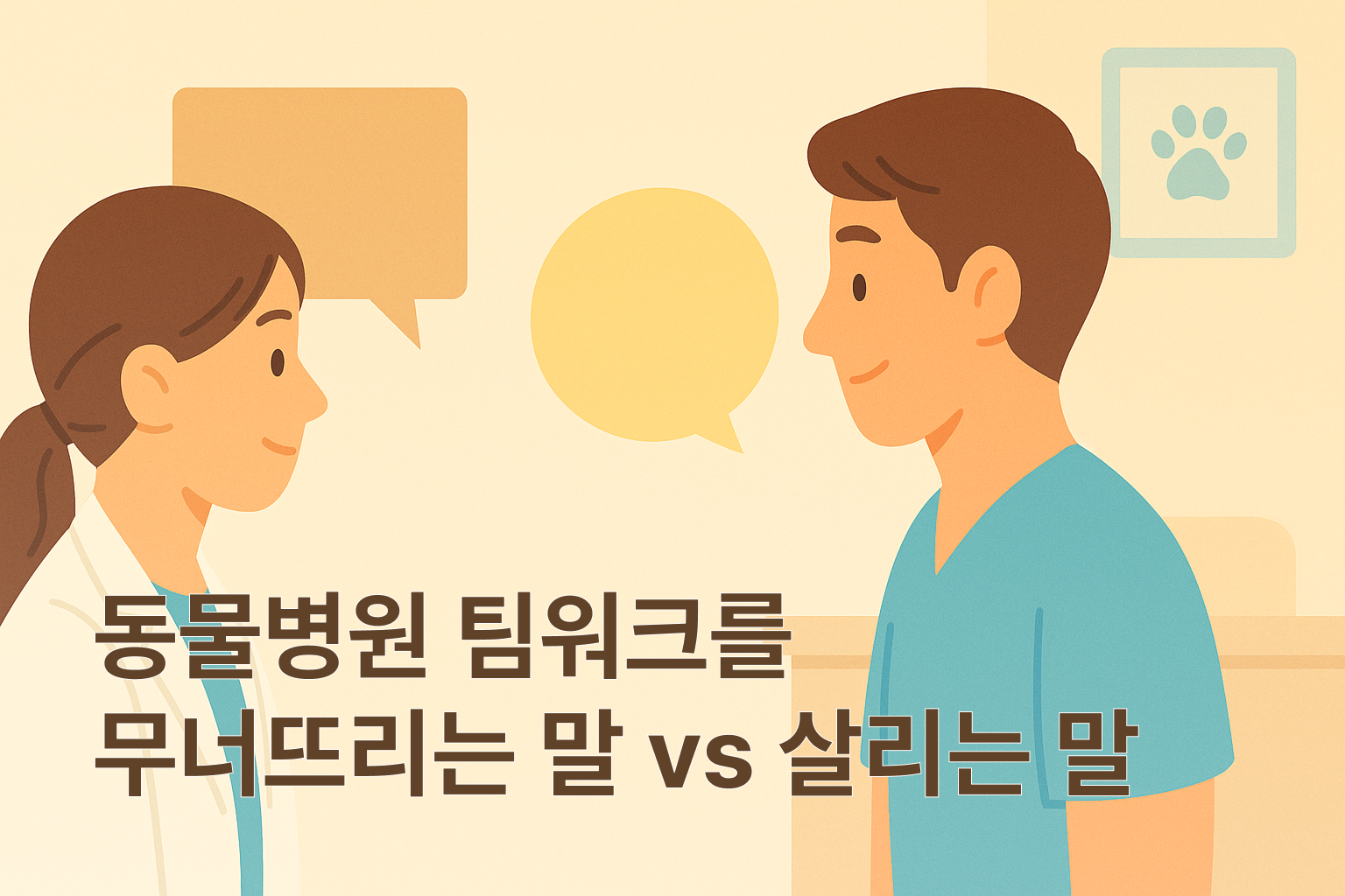 🐾 동물병원 팀워크를 무너뜨리는 한 문장 vs 살리는 한 문장
