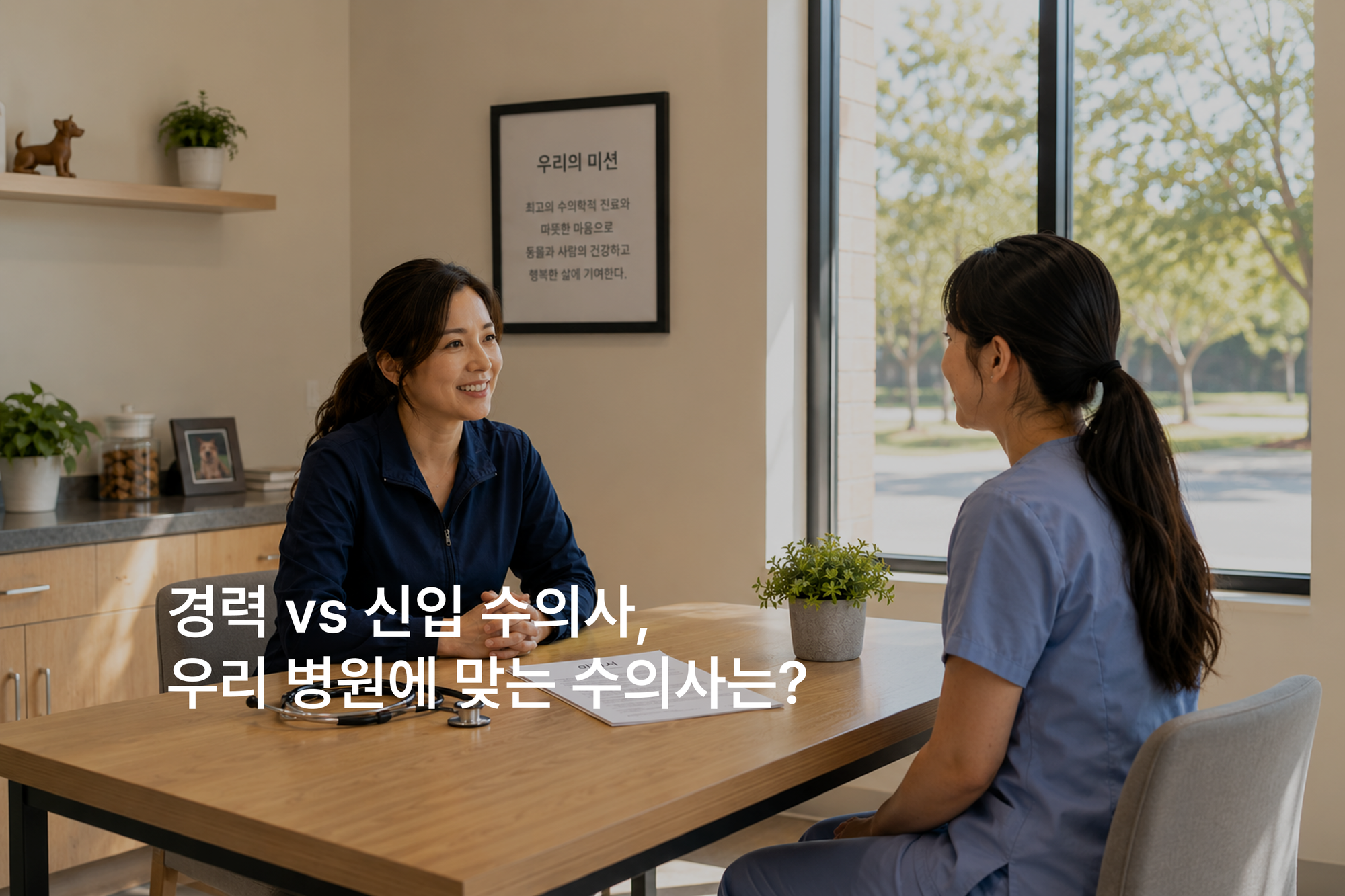 대형 동물병원 수의사 출신 vs 신입 인턴 수의사, 채용 시 고려사항