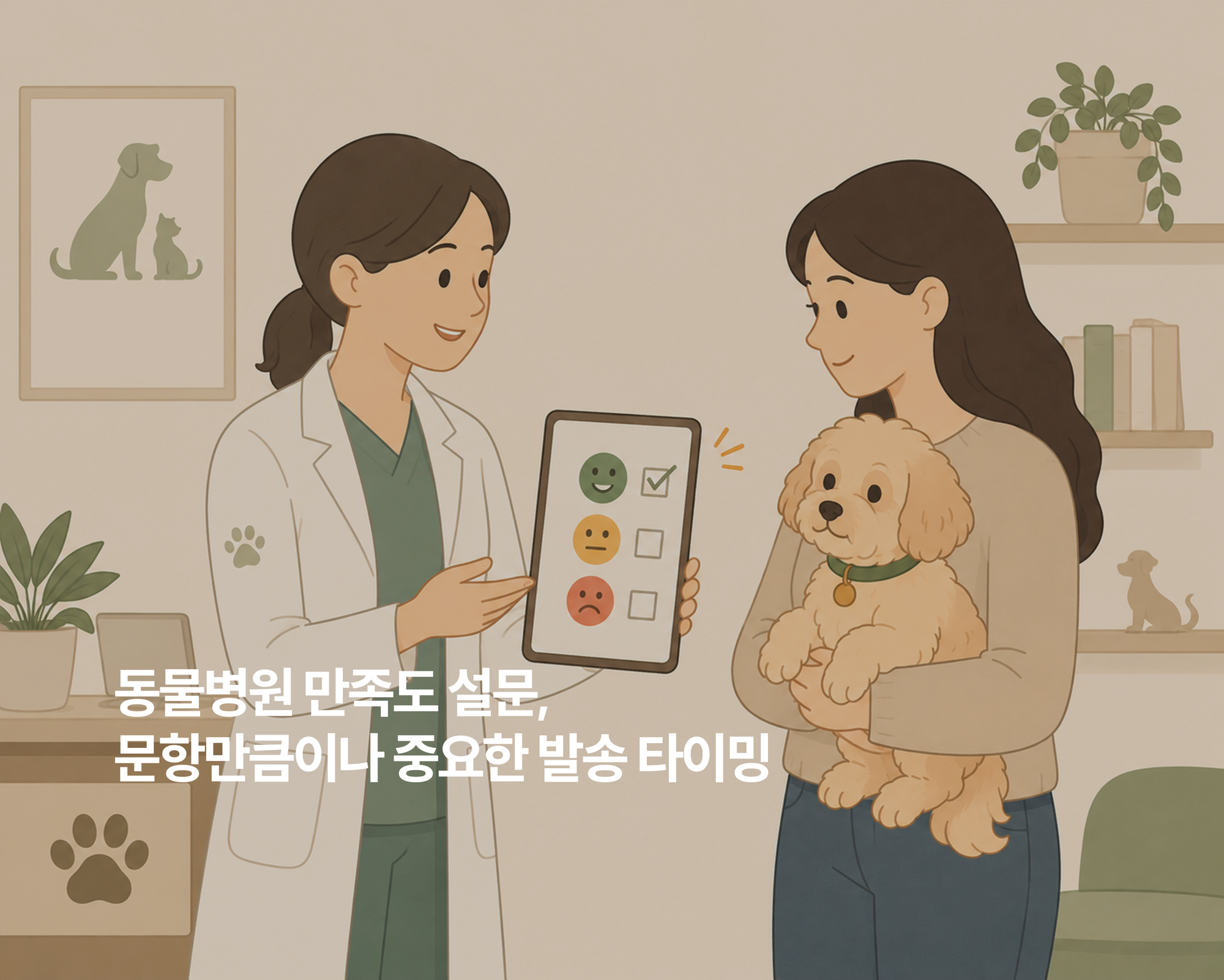 동물병원 만족도 설문, 문항보다 언제 보내느냐가 먼저입니다