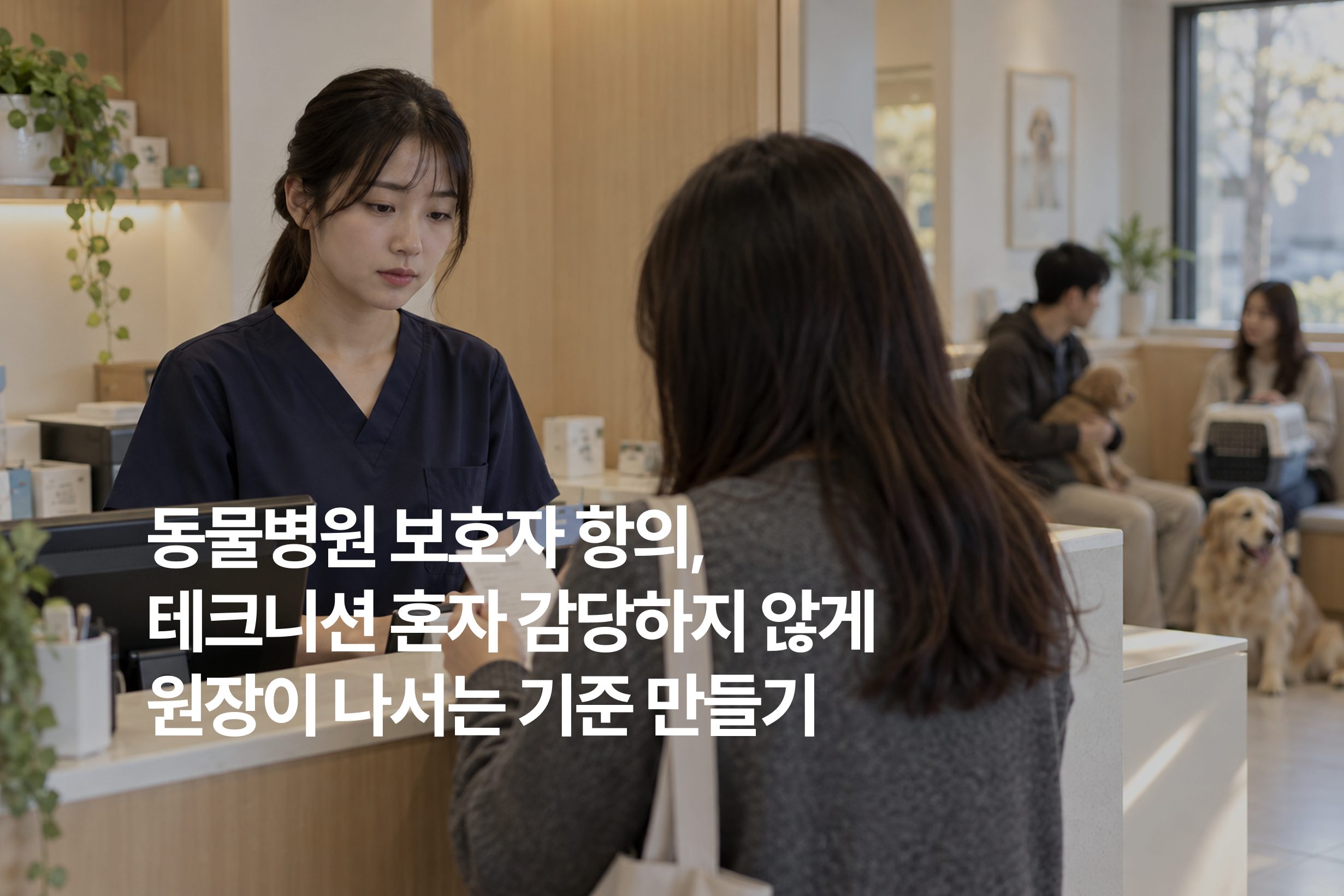 감정 소모가 큰 동물병원 보호자의 테크니션 응대, 원장이 나서는 기준 만들기