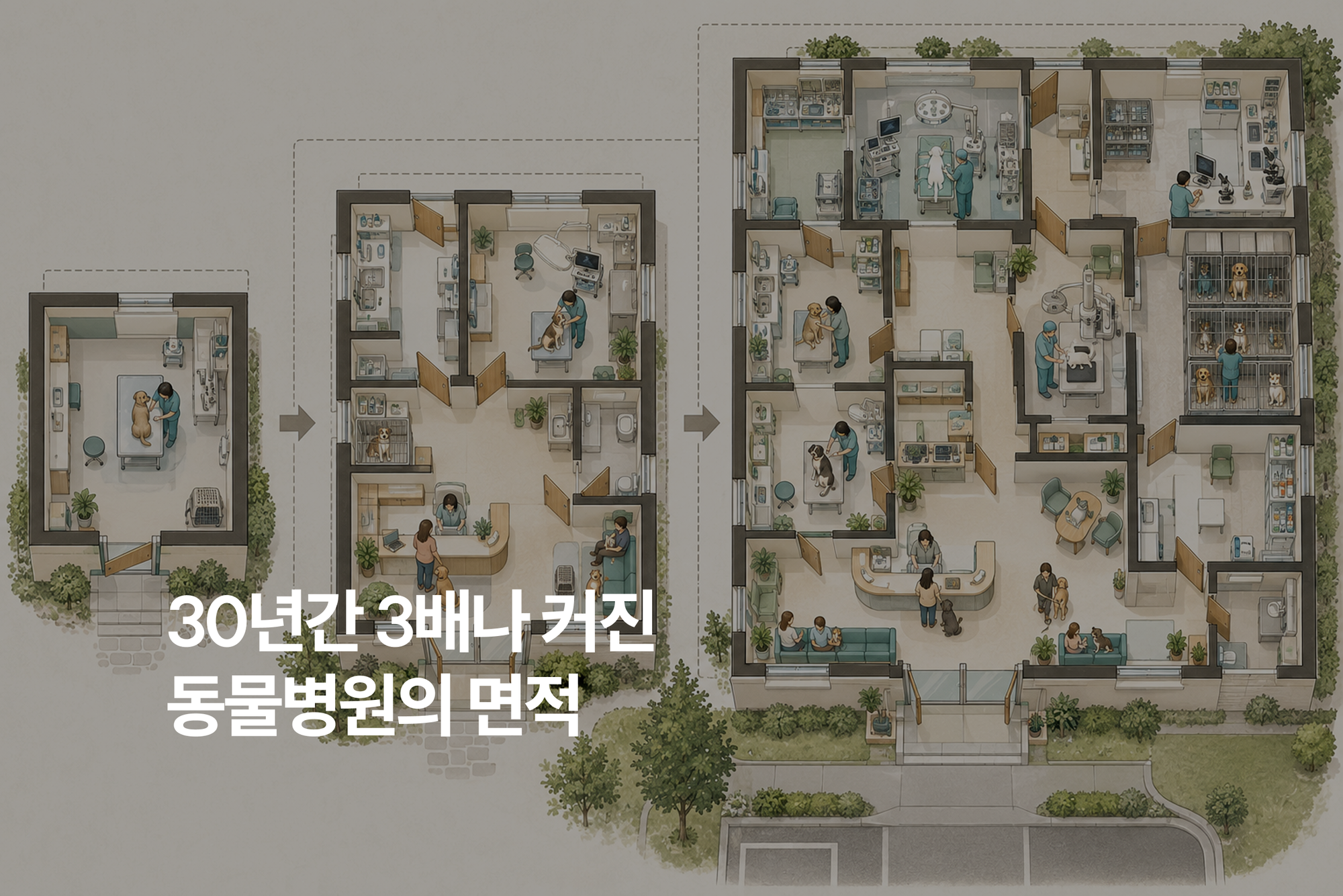10평에서 32평으로, 30년간 3배 커진동물병원: 동물병원 대형화의 진짜 모습
