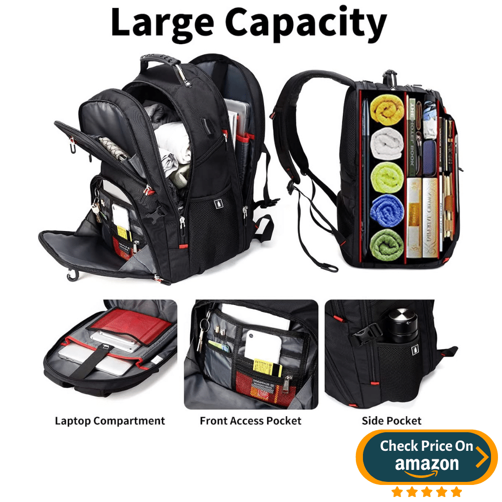 SHRRADOO Extra Large 52L Travel Laptop Backpack
