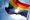 A Pride rainbow flag