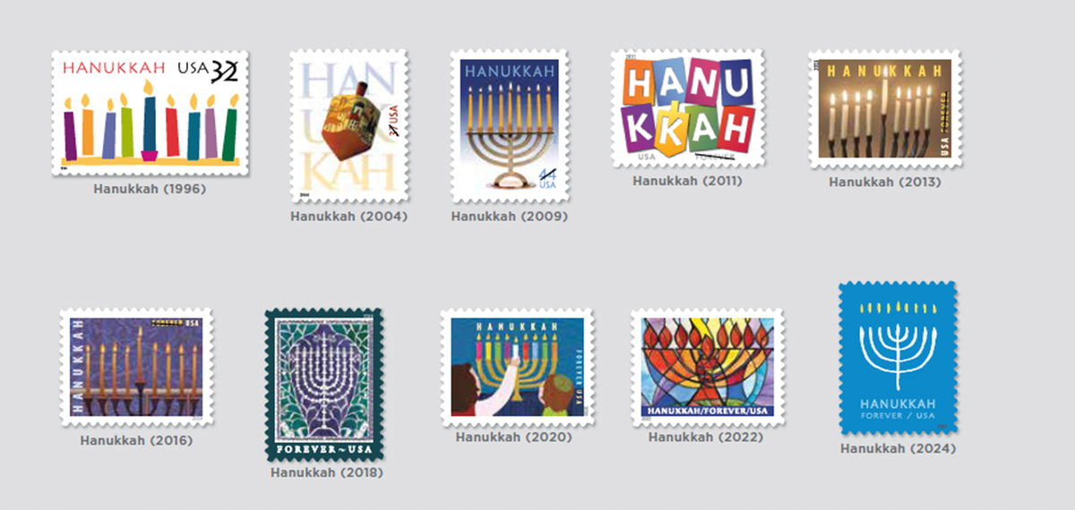 The History of the Ten US Hanukkah stamps