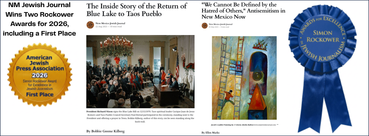 NM Jewish Journal Wins Two Rockower Awards for 2026, including a First Place