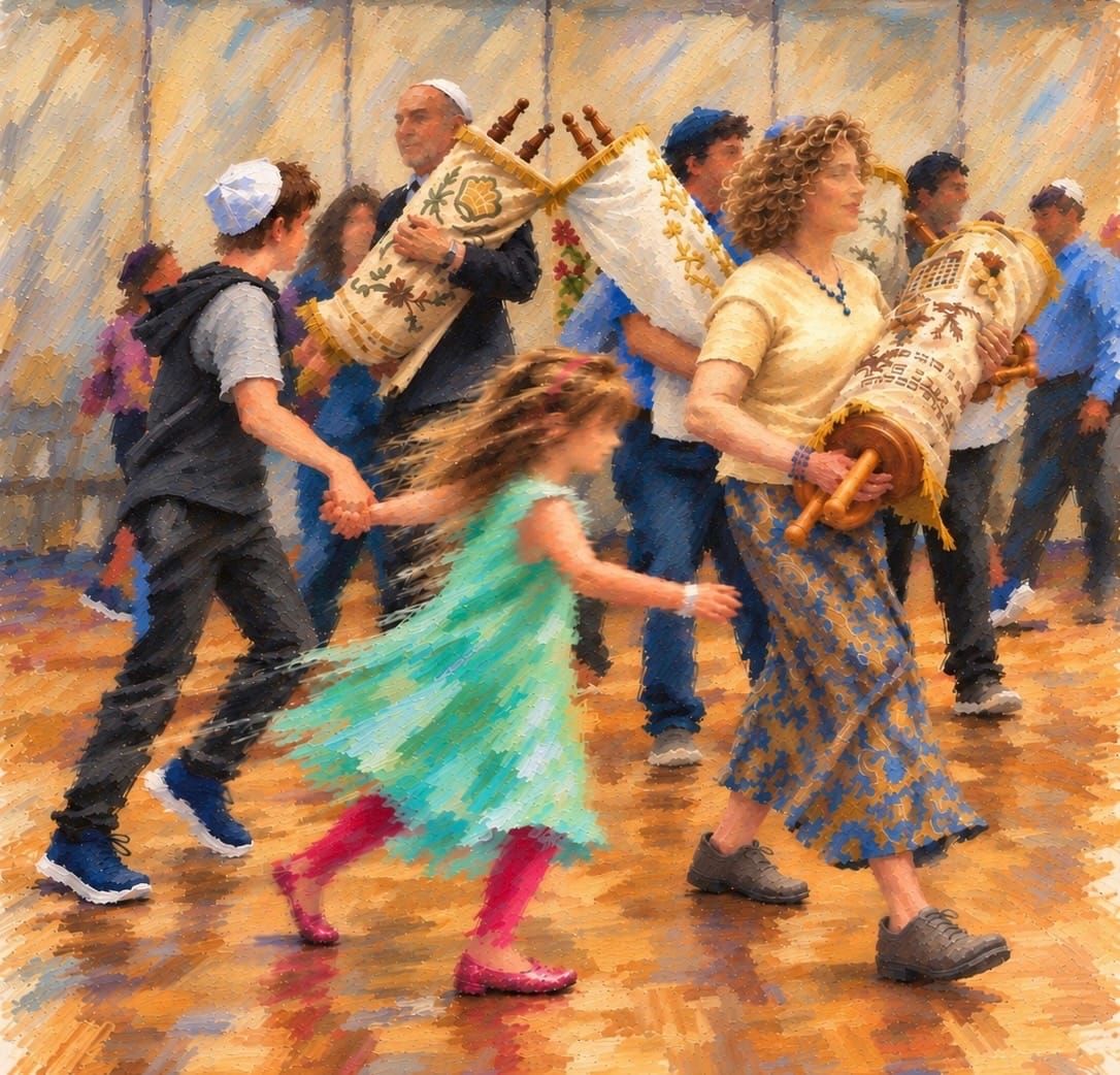 Simchat Torah, everything seems to loosen.