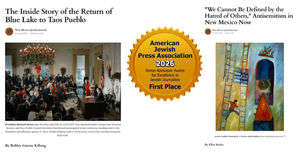 NM Jewish Journal Wins Two Rockower Awards for 2026, including a First Place