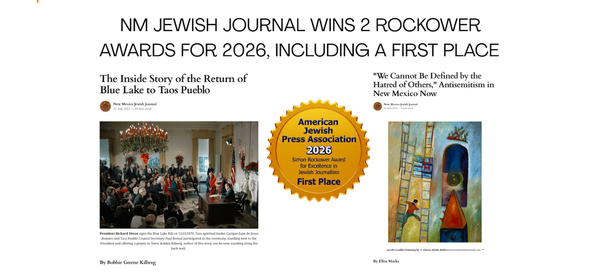 NM Jewish Journal Wins Two Rockower Awards for 2026, including a First Place