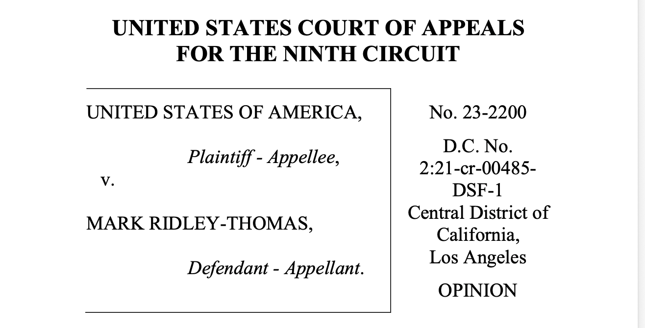 Witness LA Op-Ed: The Conviction of Mark Ridley-Thomas Is Not a Joke: Representative Democracy Is at Stake
