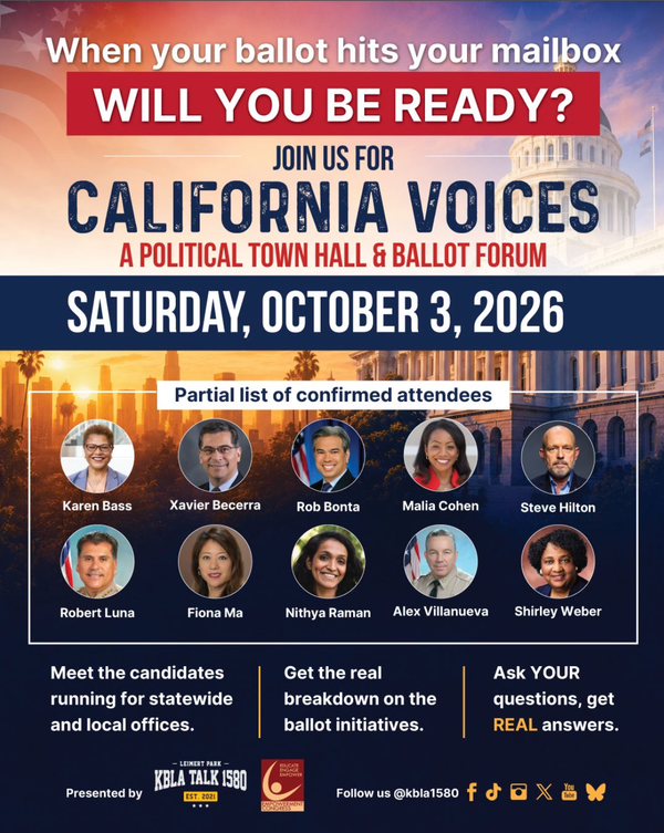 KBLA Talk 1580: The CA Voices General Election Town Hall and Ballot Forum is Around the Corner