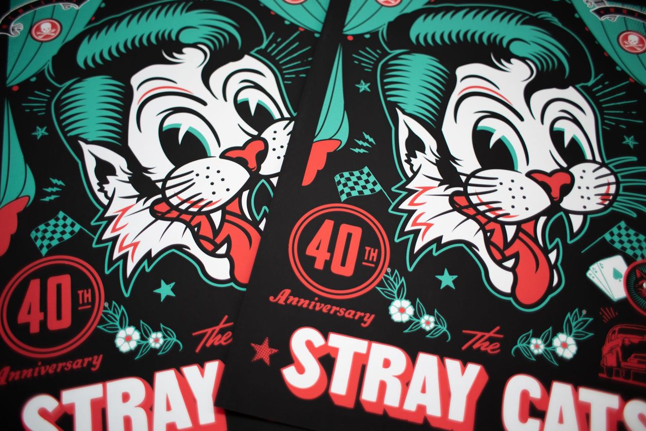 Legendary rockabilly band, Stray Cats celebrate the 40th anniversary of the band’s formation in 1979.