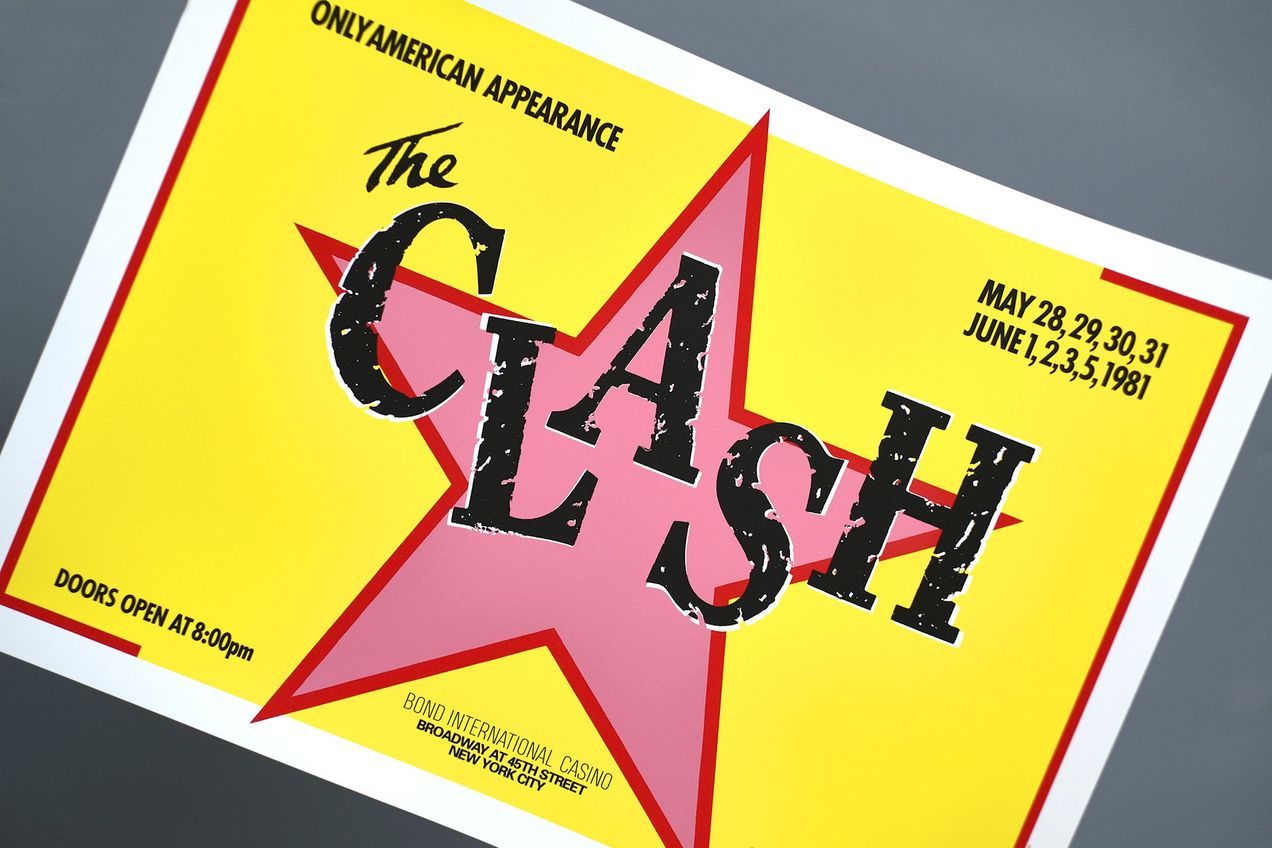 The Clash, Bond International 40th anniversary limited edition silkscreened poster.