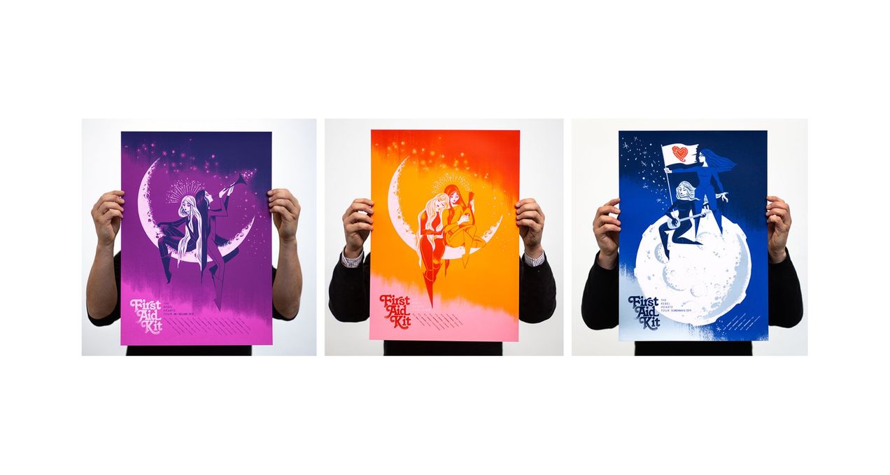 First Aid Kit 'Rebel Hearts' tour posters by Anne Benjamin.