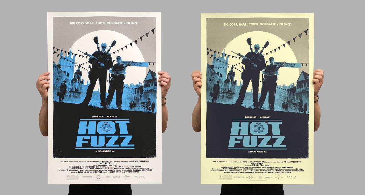 Hot Fuzz, screenprinted posted edition by Matt Ferguson