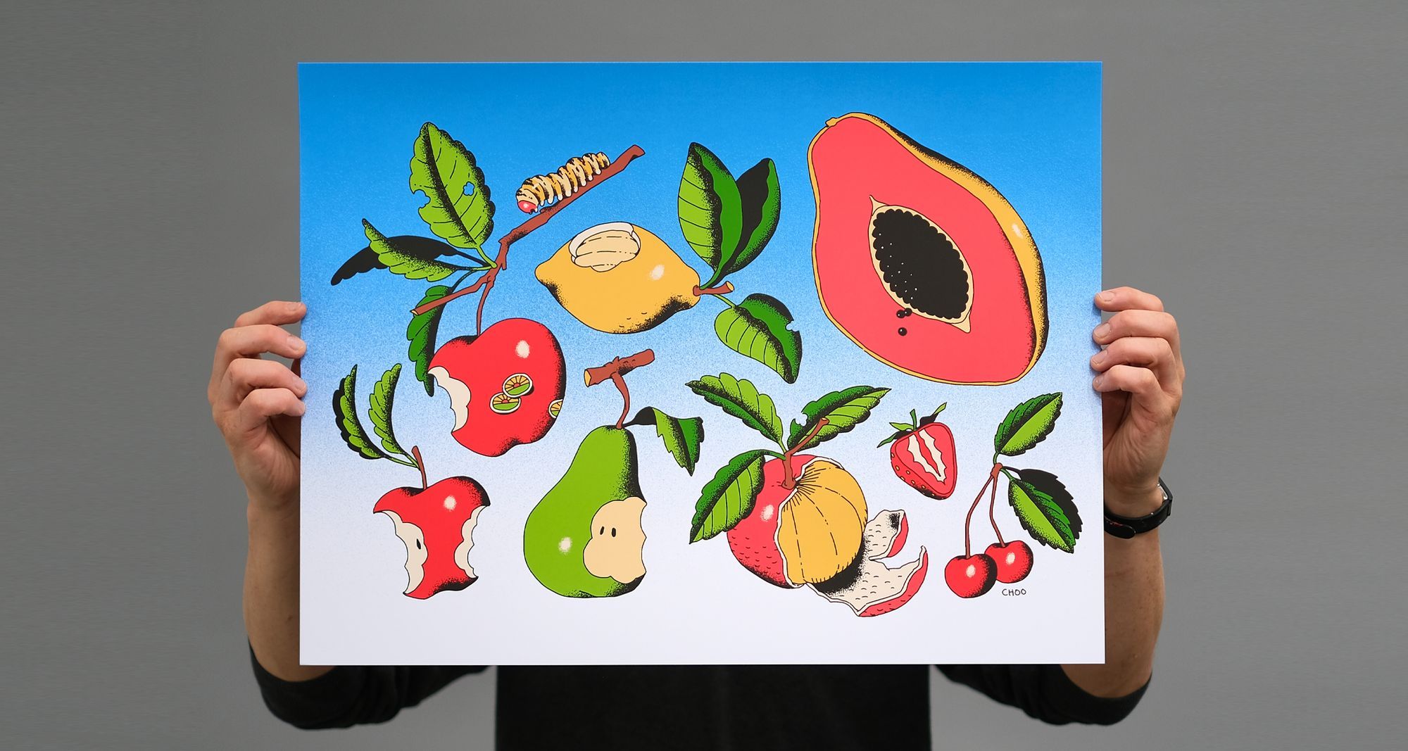 Fruit Bowl by Choo is beautiful and bright, and a great reason to talk about ink mixing.