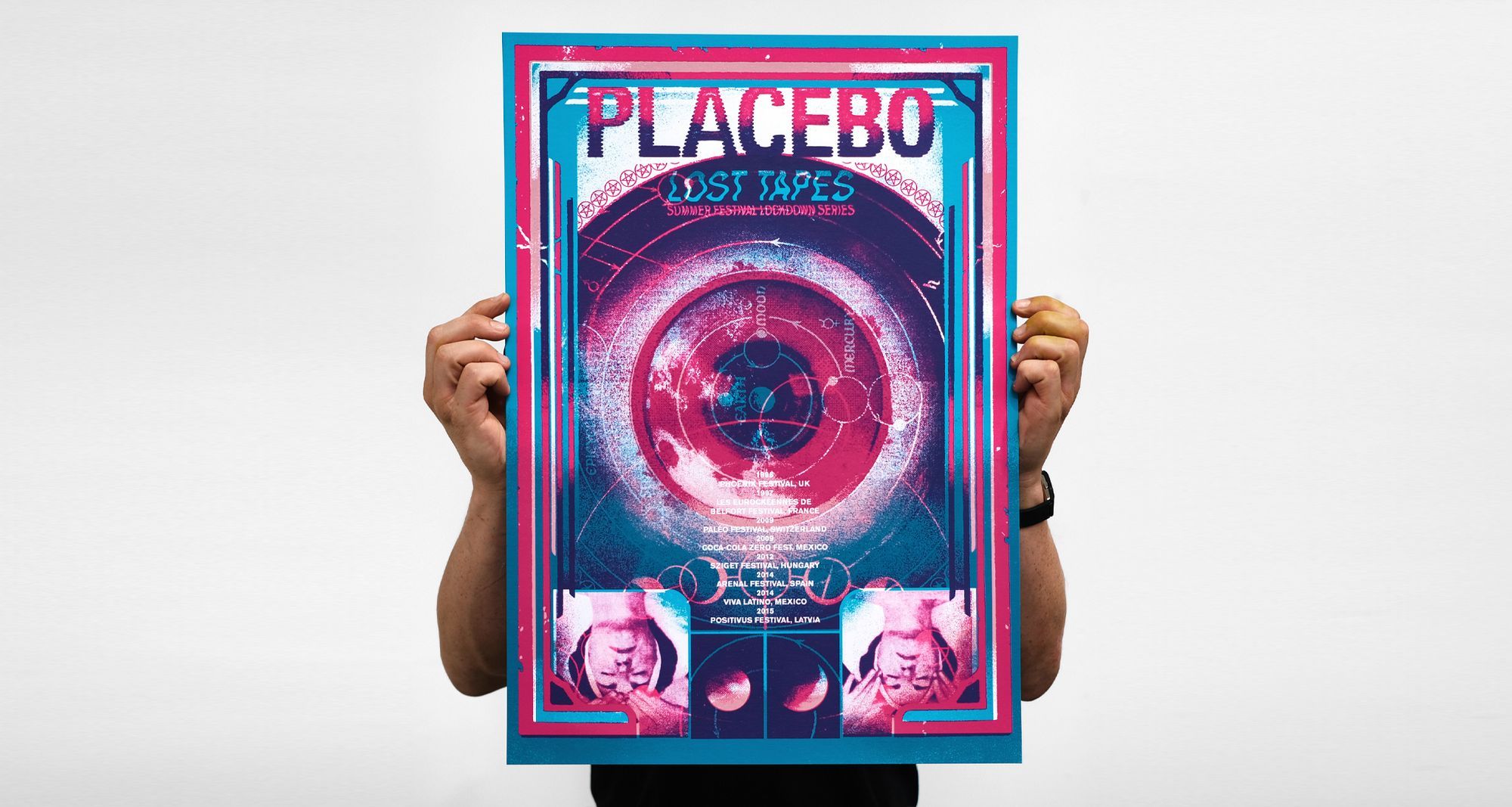 Placebo: Lost Tapes — Summer Festival Lockdown Series' screen printed poster by Luke Drozd.