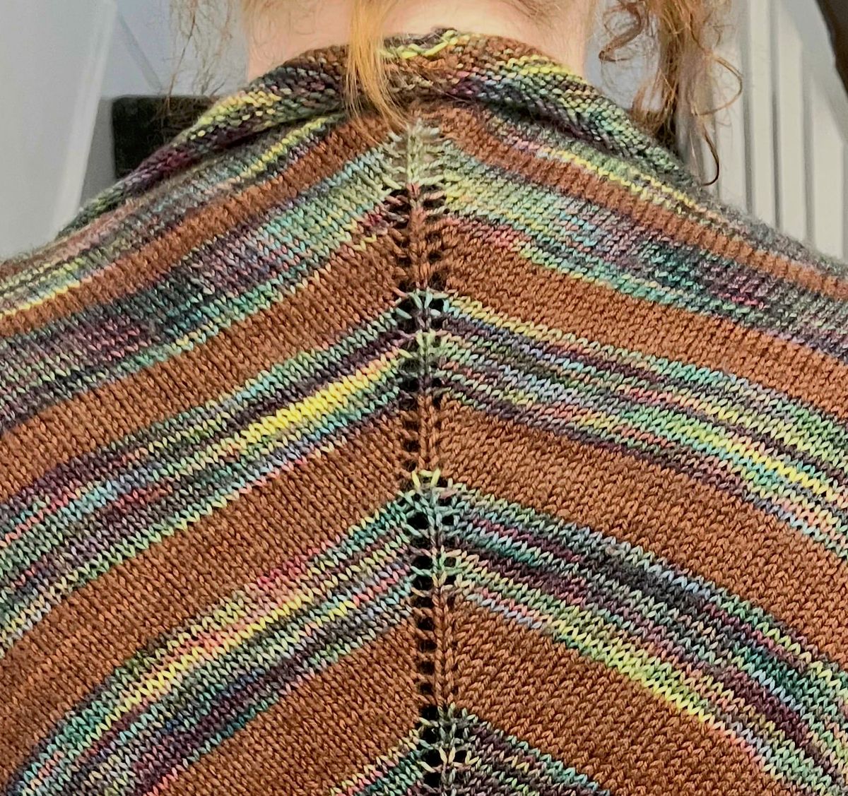 Stripey merino shawl