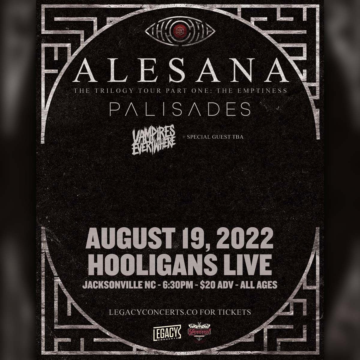 Concert Recap: Alesana, Palisades + Vampires Everywhere - The "Trilogy Tour, Part I: The Emptiness," Jacksonville, NC (August 19, 2022)