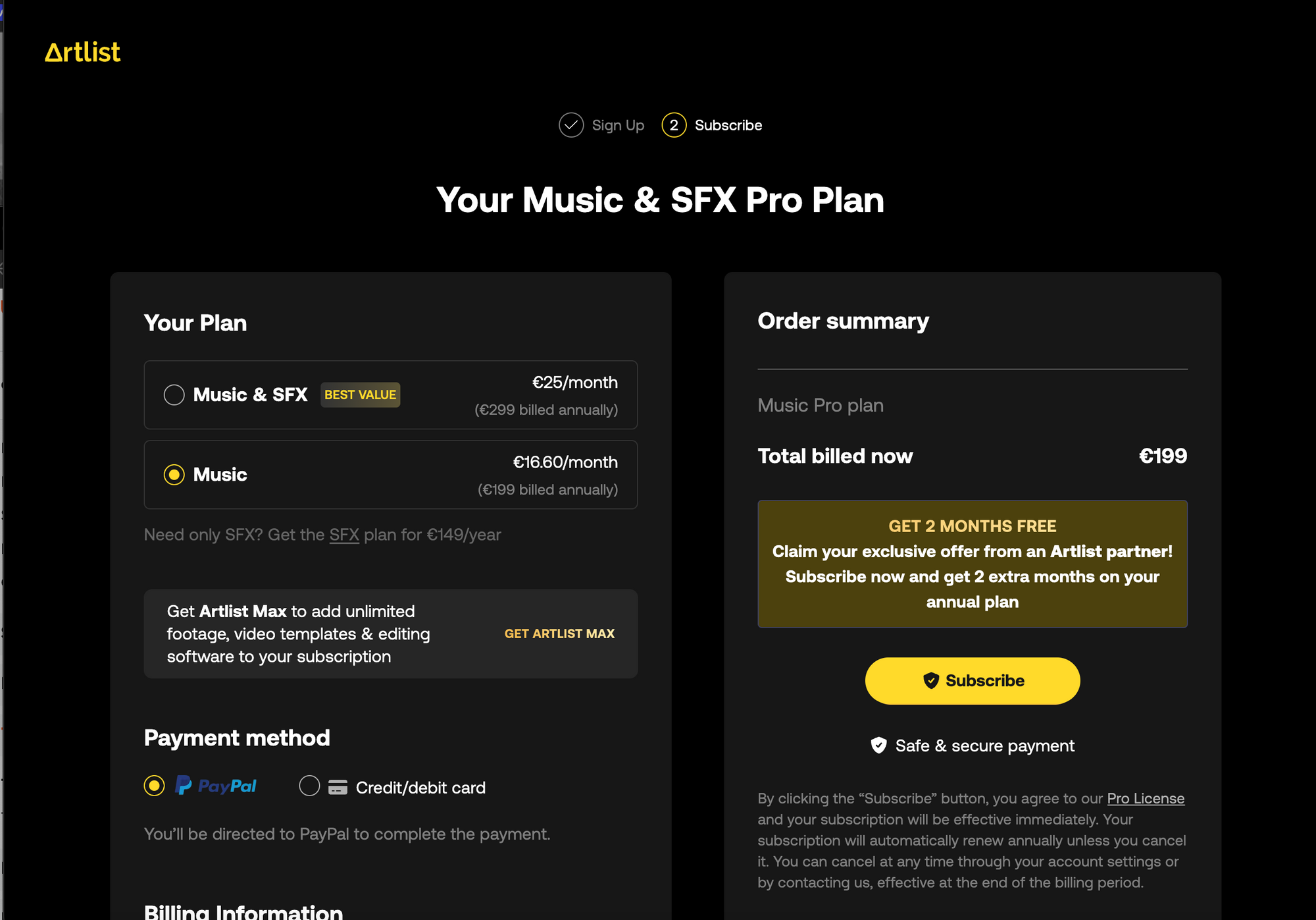 Verification that the artlist discount code works as of 2026-04-01