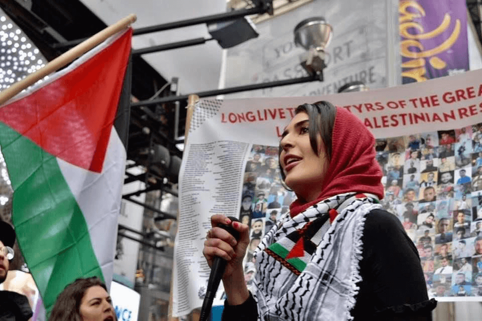 Palestinian radicals like Nerdeen Kiswani called for “intifada” in the streets of NYC.