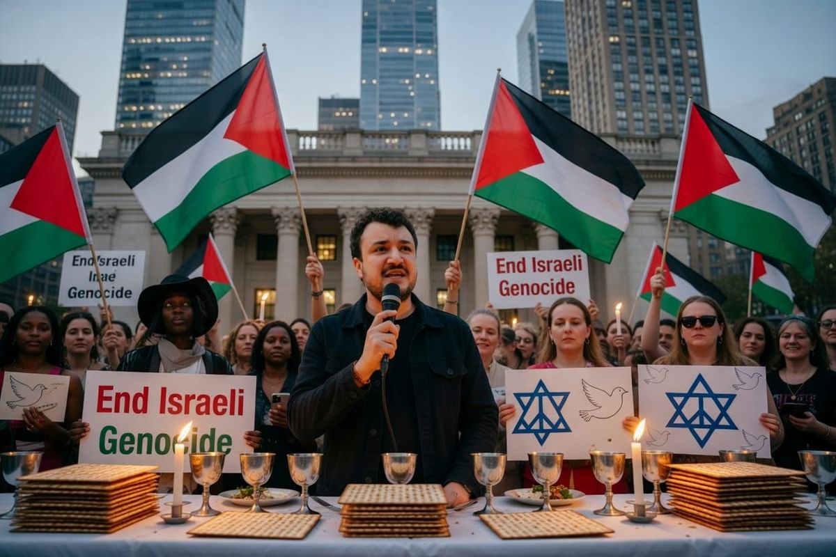 Mahmoud Khalil Used a Passover Seder to Call for the End of Israel and Attack NYC's Comptroller on Bonds