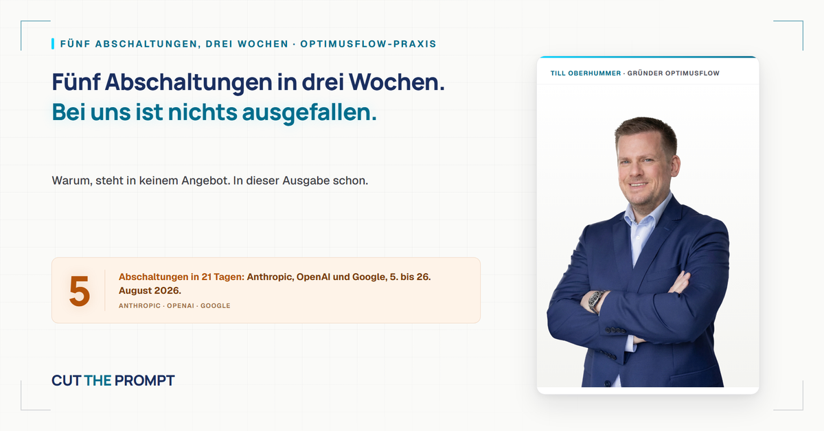 Fünf Abschaltungen in drei Wochen. Bei uns ist nichts ausgefallen.