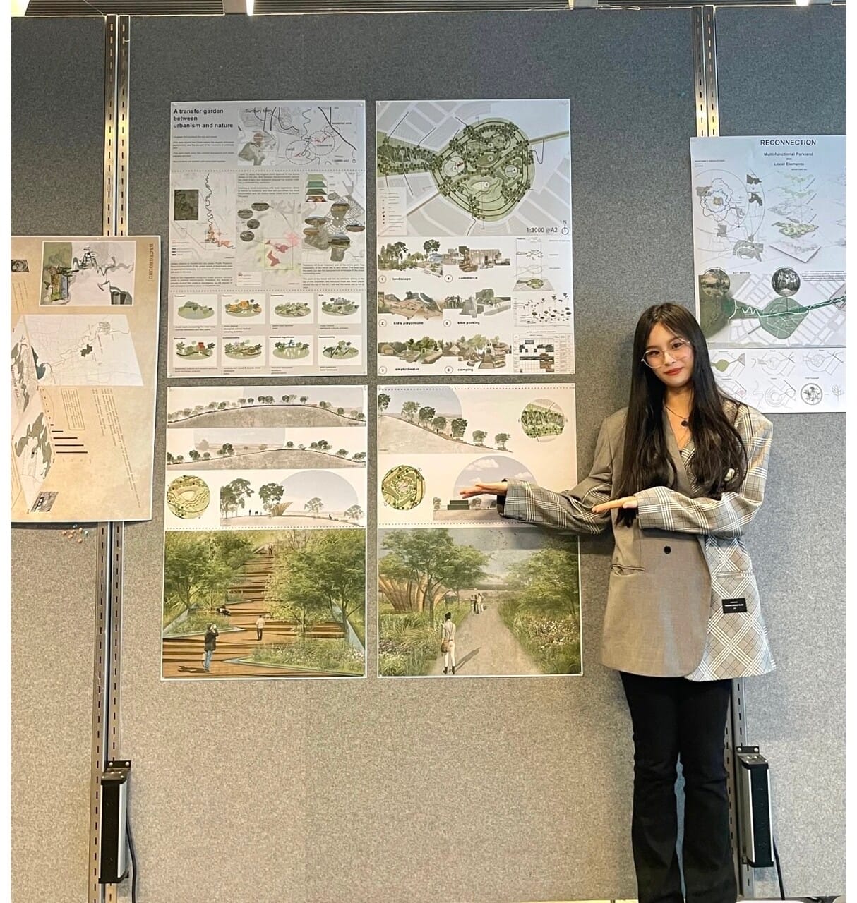 A university student is representing her green city plan. Picture: supplied
