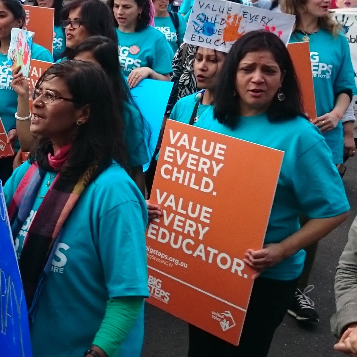 Childcare workers walk out over pay dispute