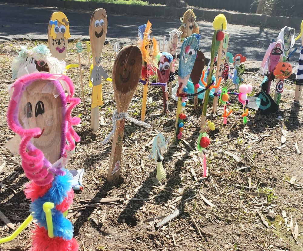Spoonville rebuilt after vandals stick knife in post image