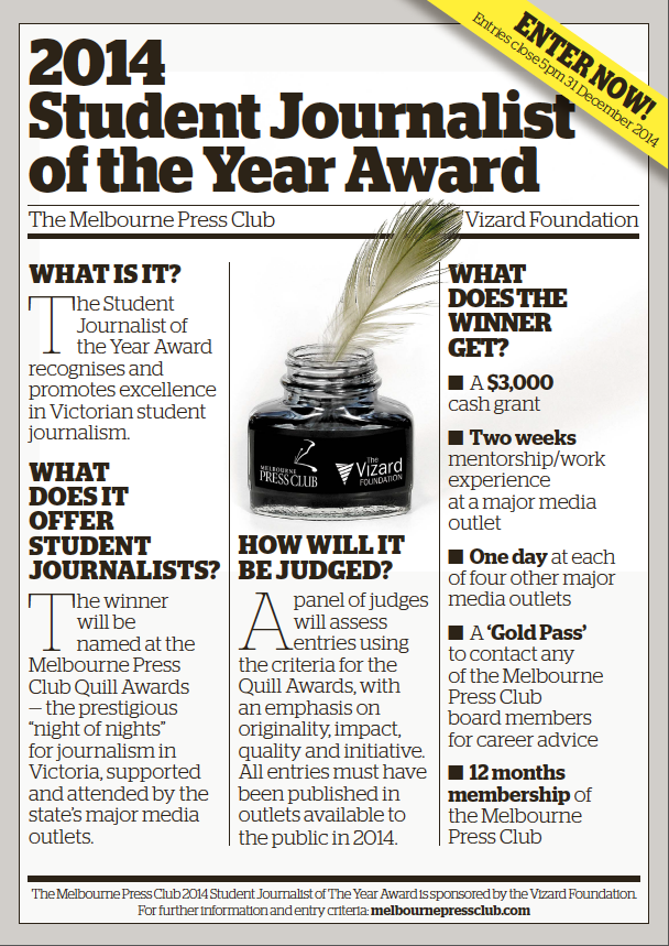 Student Journalist of the Year Award: get ready to enter post image