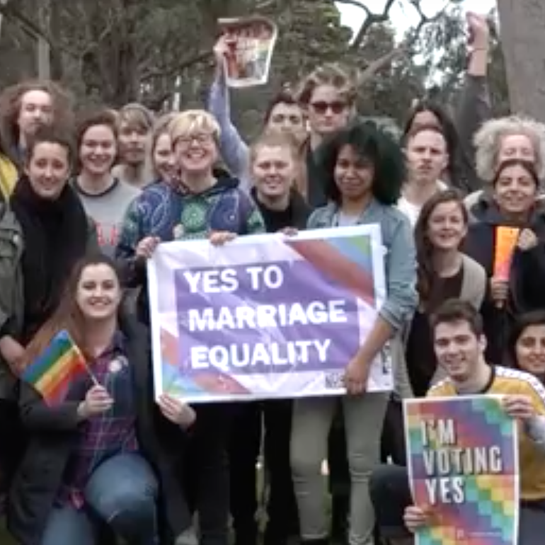 Students get the message on same-sex marriage: Enrol now so you can vote post image